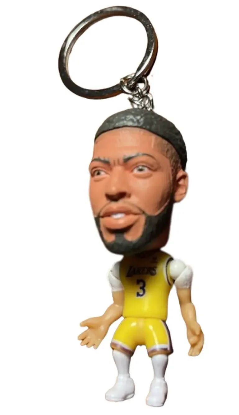 Miniature Anthony Davis 3D Keychain - Los Angeles Lakers NBA Basketball